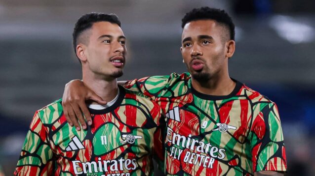 Arsenal duo Gabriel Martinelli and Gabriel Jesus - copyright F365