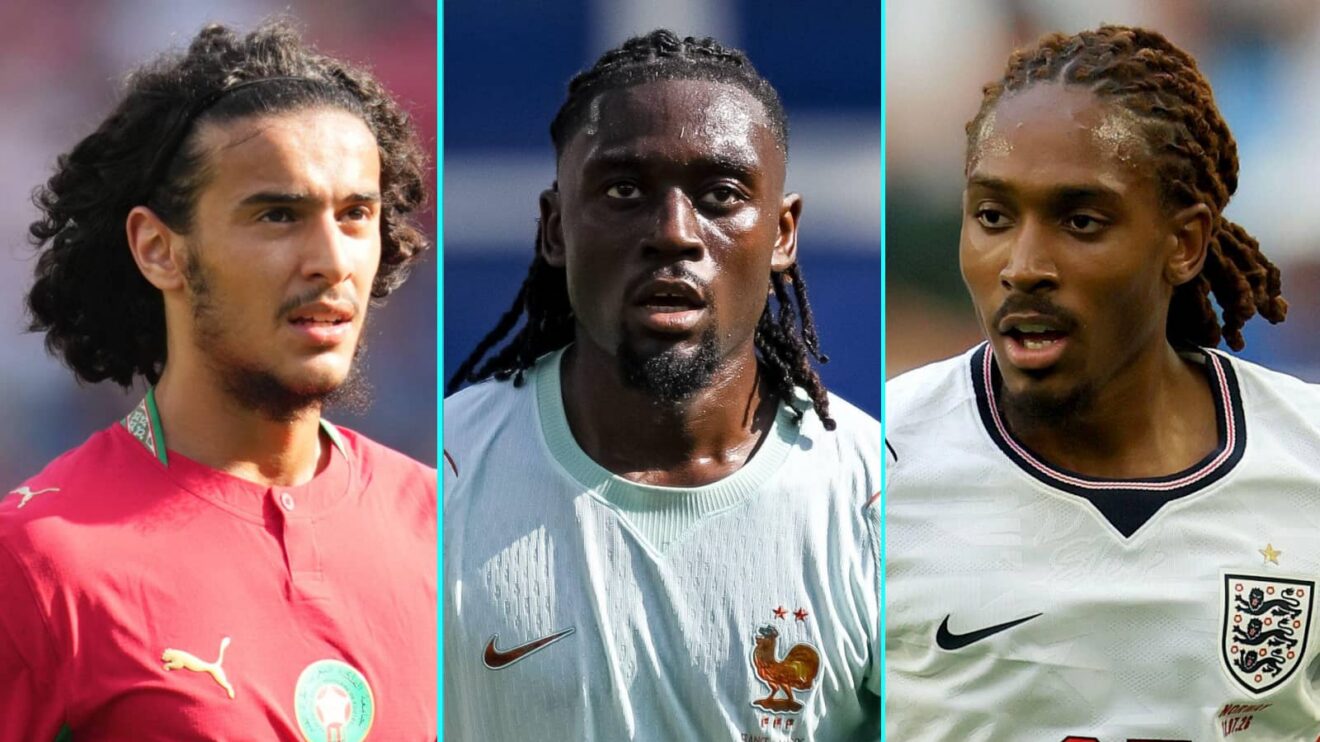 Ayyoub Bouaddi, Manu Kone and Djed Spence