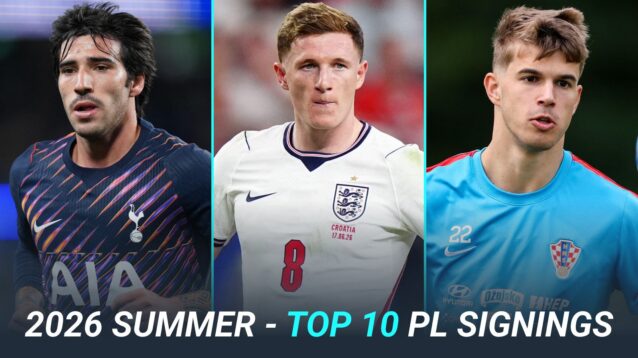 Premier League signings graphic with Sandro Tonali, Elliot Anderson and Luka Vuskovic