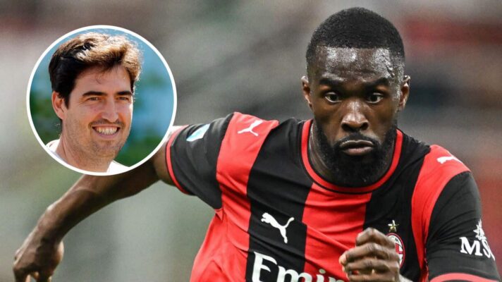 Andoni Iraola (inset) and AC Milan's Fikayo Tomori