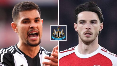 Bruno Guimaraes bids emotional Newcastle farewell and reveals Declan Rice’s message after Arsenal transfer