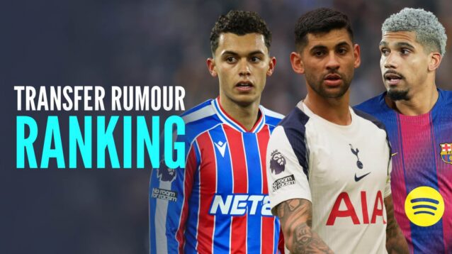 Ronald Araujo, Brennan Johnson and Cristian Romero in transfer rumour ranking graphic