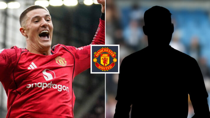 Man Utd striker Benjamin Sesko, silhouette player