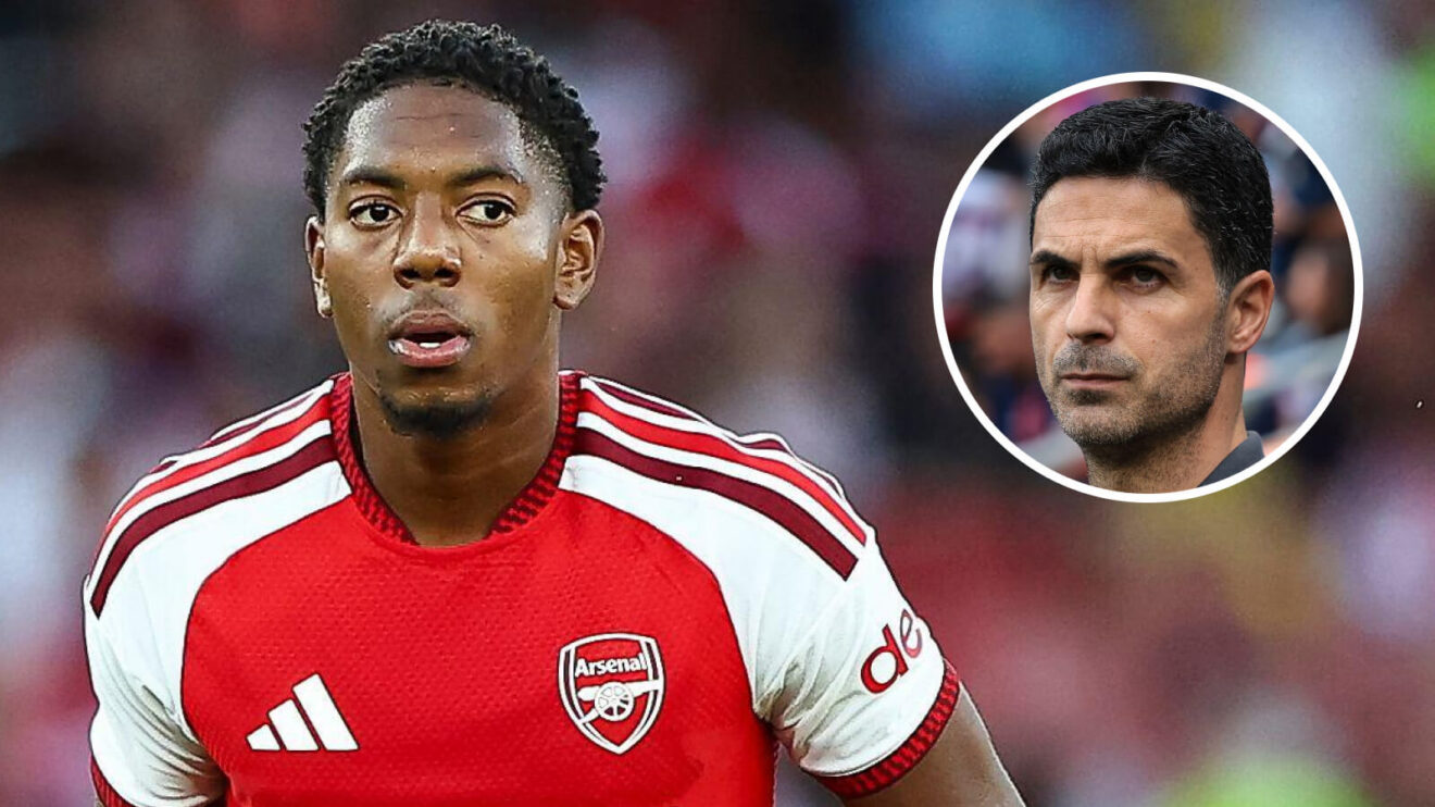arsenal star myles lewis skelly with mikel arteta