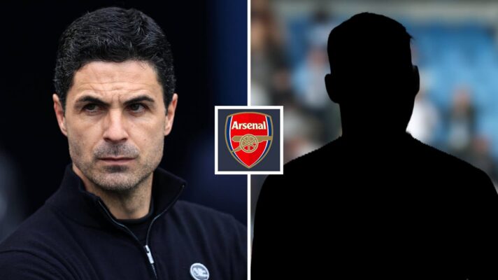 Arsenal boss Mikel Arteta and a mystery player