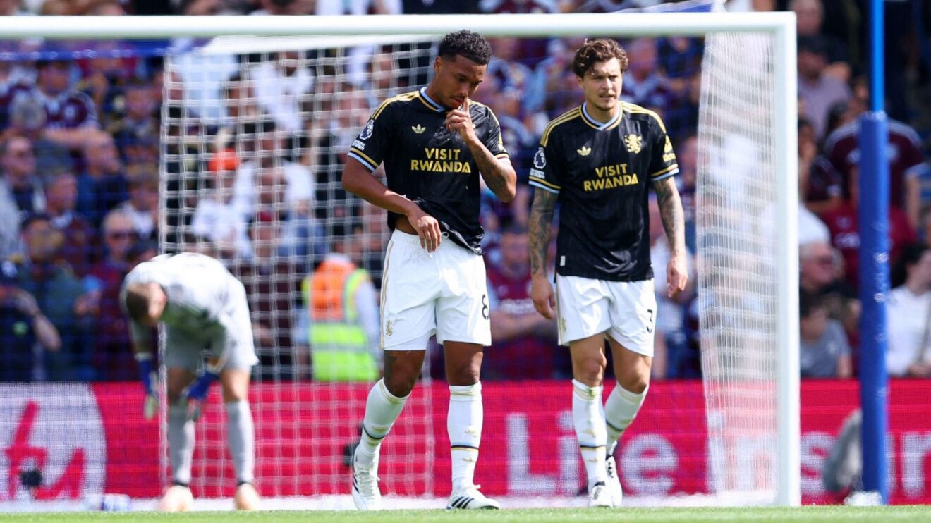 Boubacar Kamara and Victor Lindelof sum up Villa's dejection at Brighton.