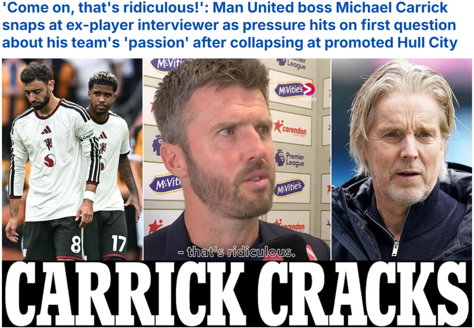 Michael Carrick Jan Aage Fjortoft MailOnline