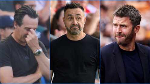 Premier League sack race: Carrick catapulted into first as De Zerbi, Glasner and Emery rise too