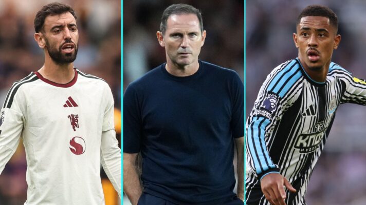 Bruno Fernandes, Frank Lampard and Jacob Ramsey