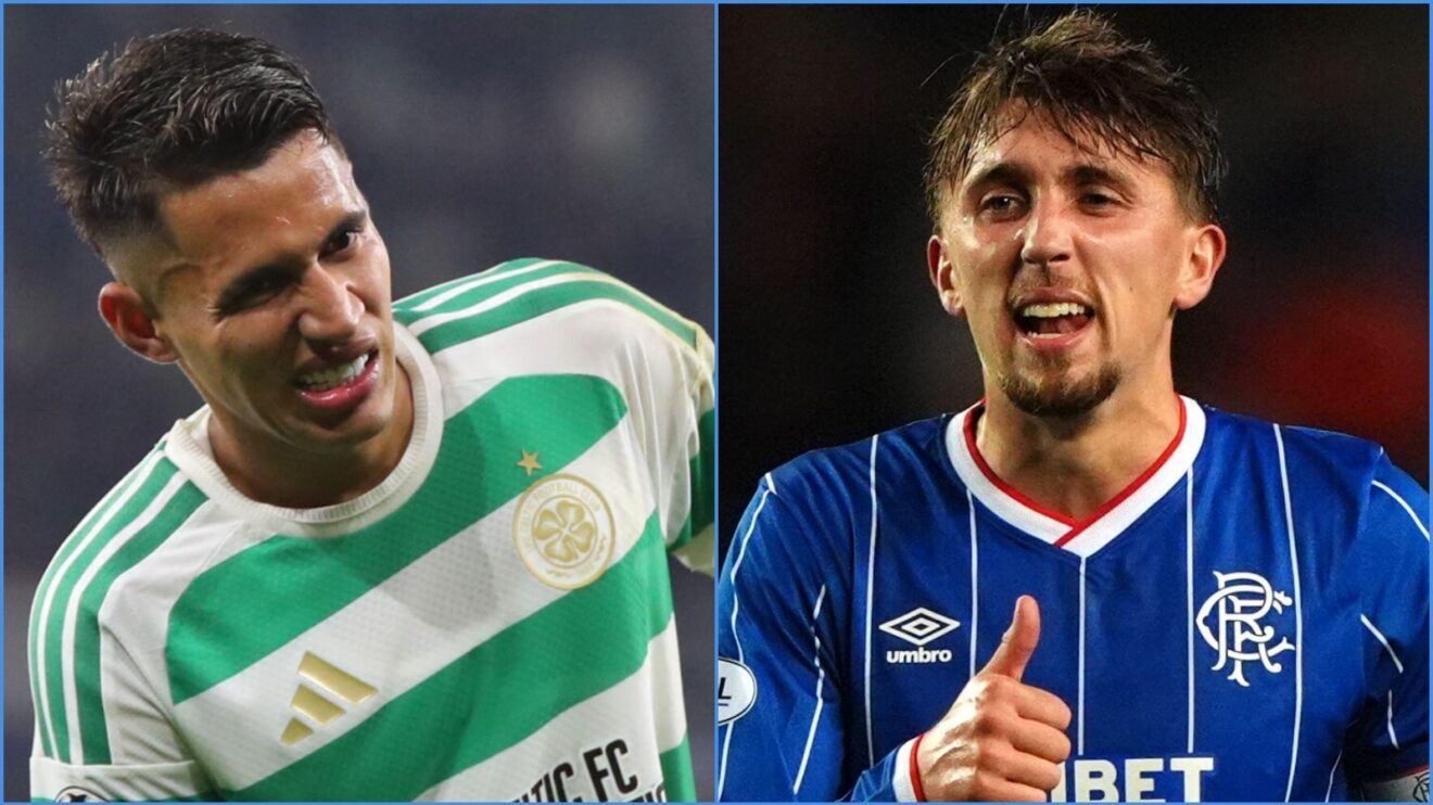 Celtic defender Camilo Duran and Rangers player Dan Neil
