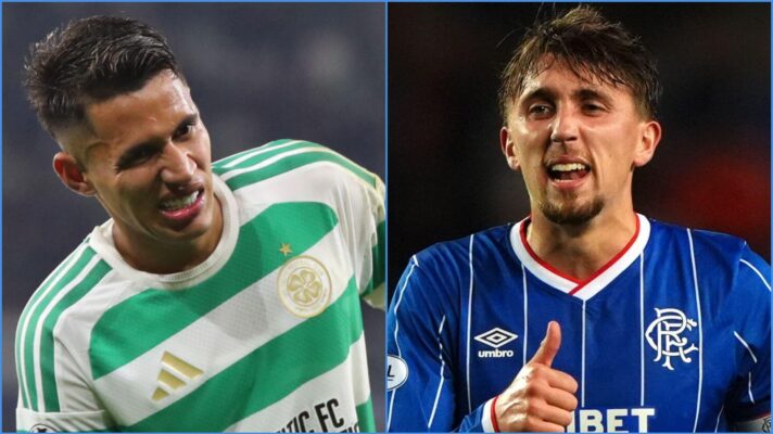Celtic defender Camilo Duran and Rangers player Dan Neil
