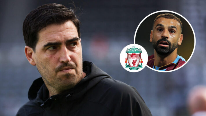 New Liverpool boss Andoni Iraola and Mohamed Salah