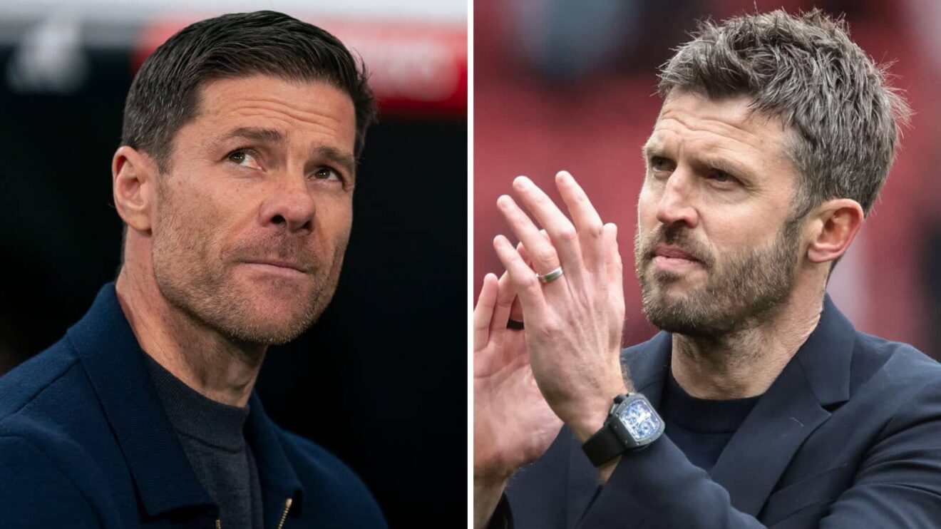 Pit image of Chelsea boss Xabi Alonso and Manchester Joined boss Michael Carrick - copyright F365