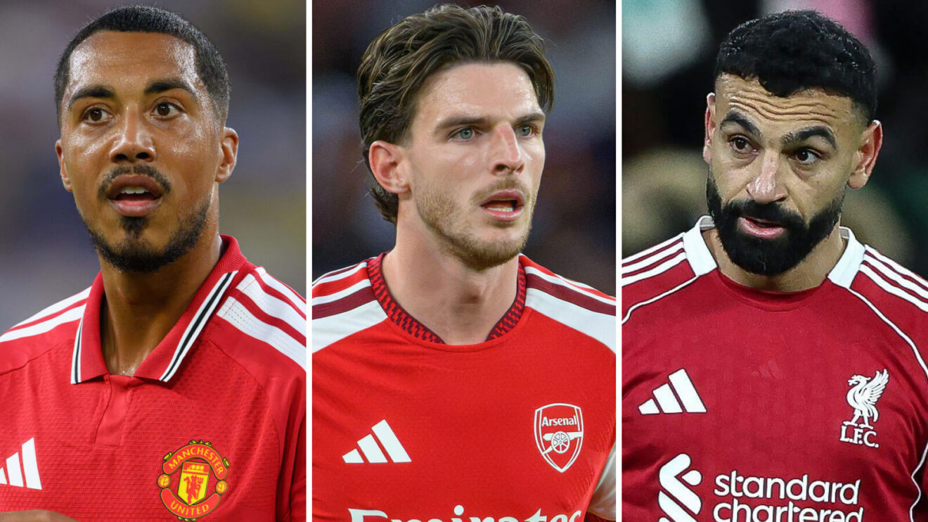Youri Tielemans, Declan Rice and Mo Salah.