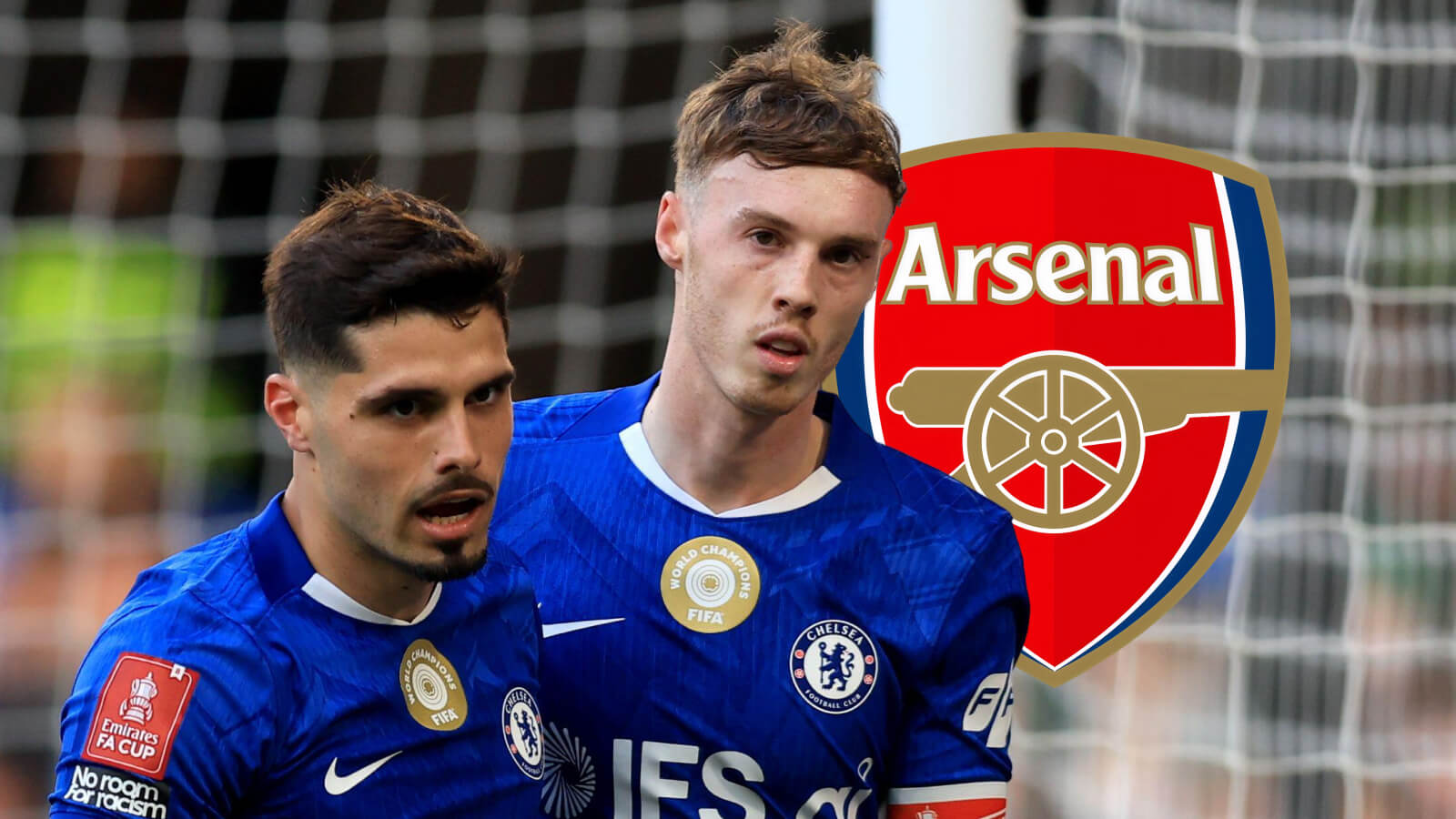 chelsea stars pedro neto cole palmer arsenal badge