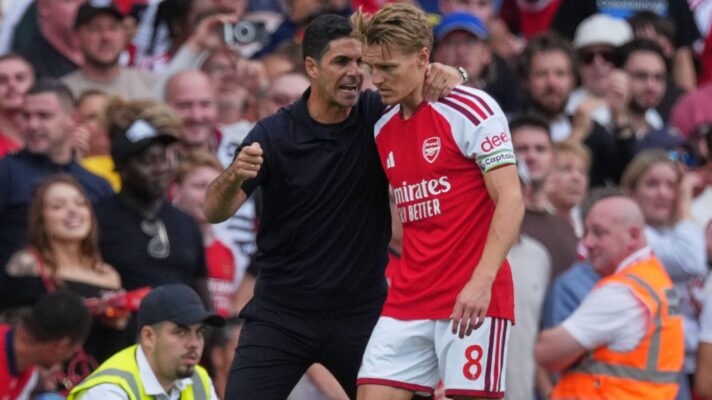Martin Odegaard and Mikel Arteta