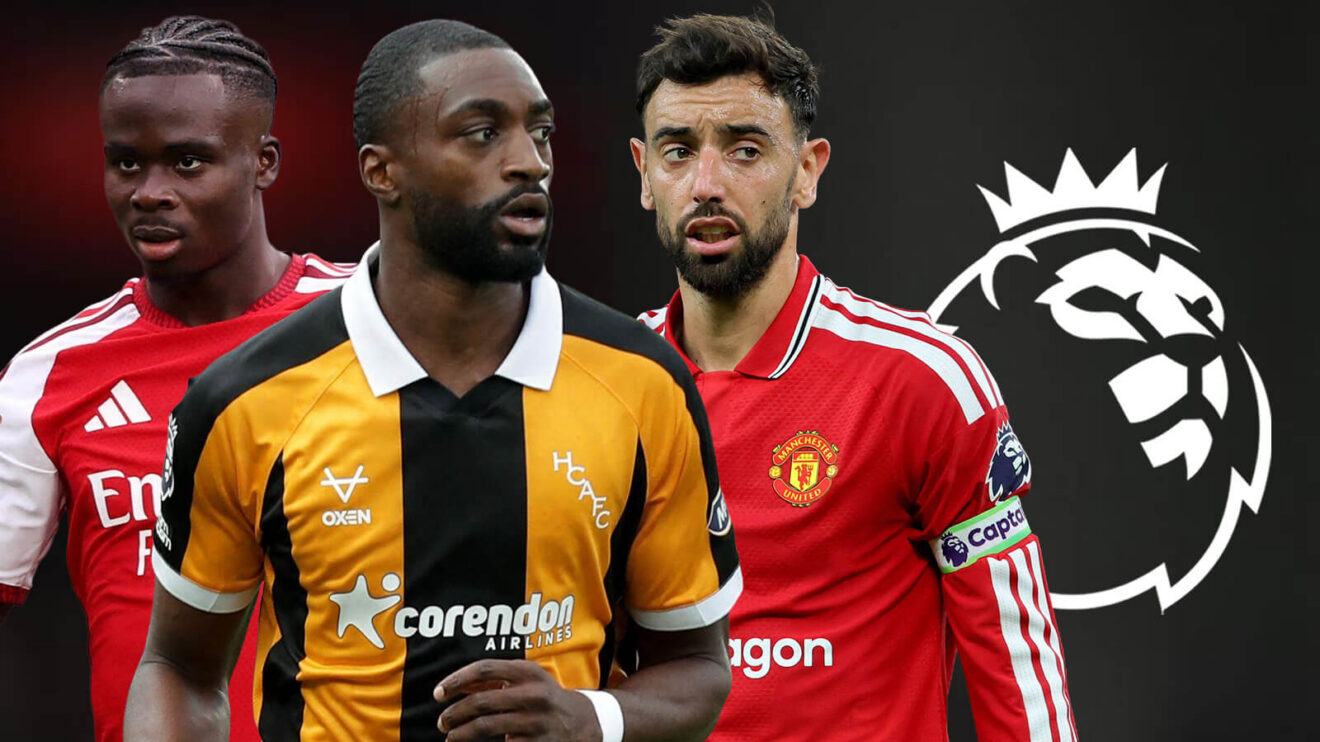 Bukayo Saka, Semi Ajayi and Bruno Fernandes.