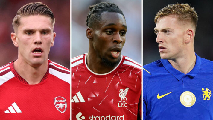 Viktor Gyokeres, Jeremie Frimpong and Liam Delap.