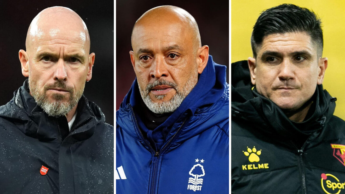 Sacked Premier League managers Ten Hag, Nuno Santo and Xisco.