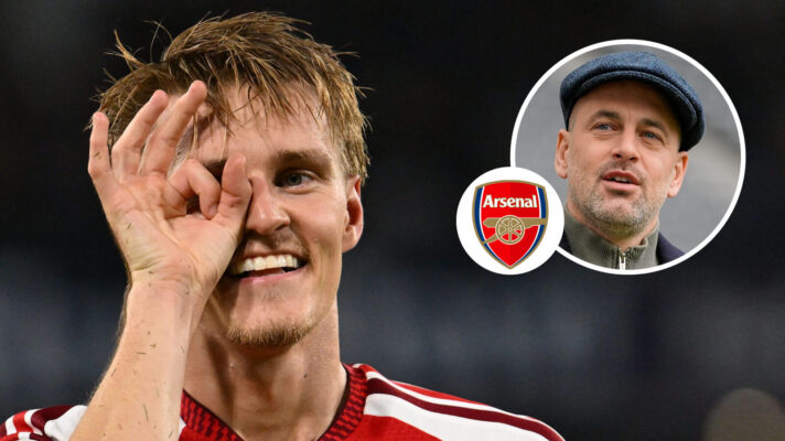 Martin Odegaard, Arsenal badge and Joe Cole - copyright F365