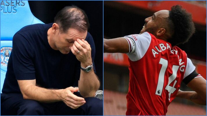 Coventry manager Frank Lampard and Arsenal striker Pierre-Emerick Aubameyang