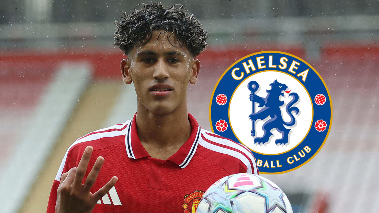 Man Utd starlet JJ Gabriel and a Chelsea badge