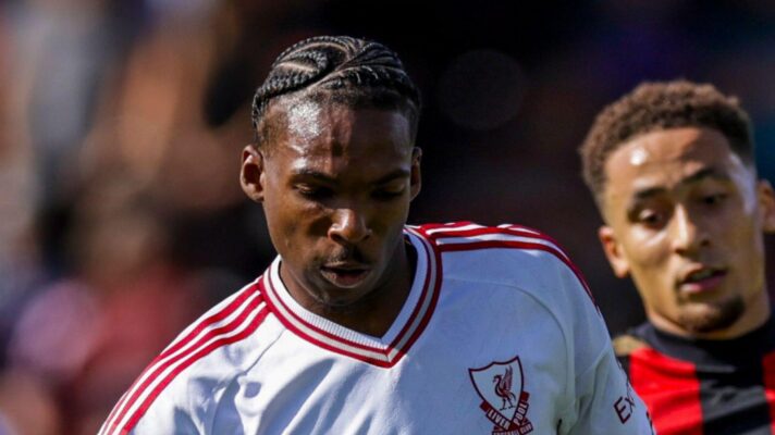 Liverpool defender Jeremy Jacquet against Bournemouth
