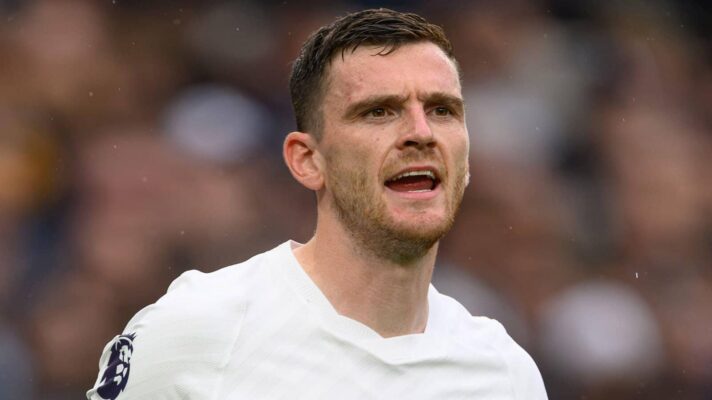 Andy Robertson in Tottenham shirt