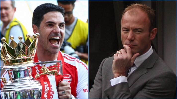 Arsenal manager Mikel Arteta and Newcastle caretaker Alan Shearer