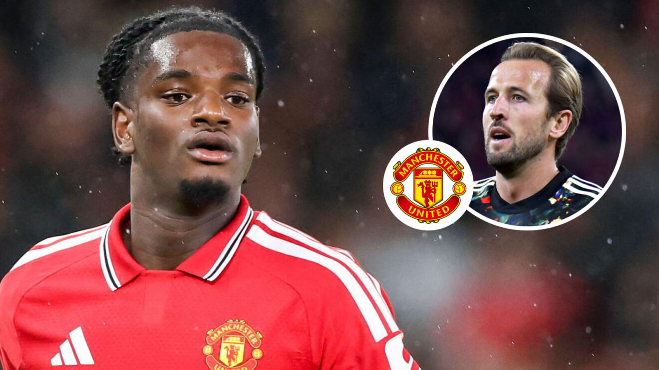 Ayden Heaven, Manchester United badge and Bayern Munich striker Harry Kane - copyright TEAMtalk