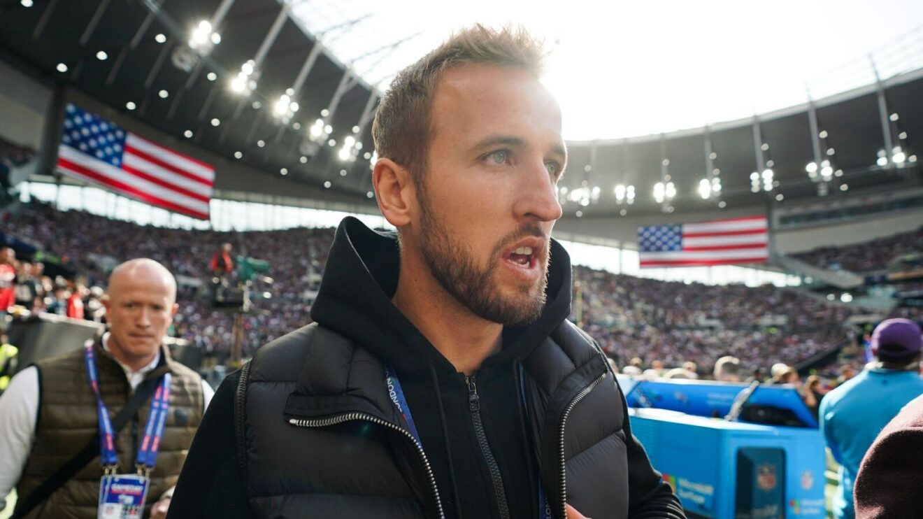 Harry Kane at an NFL video game at Tottenham Hotspur Stadium in 2022