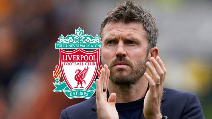 Man Utd manager Michael Carrick, Liverpool badge