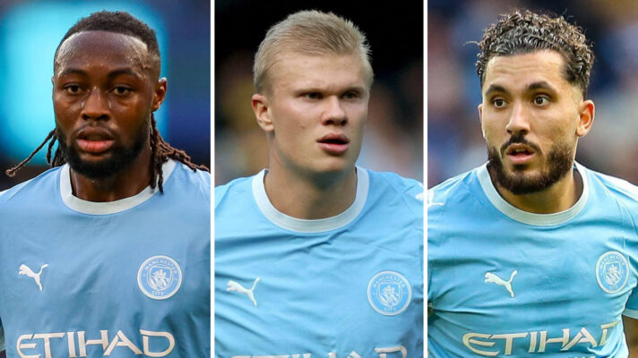 Antoine Semenyo, Erling Haaland and Rayan Cherki.