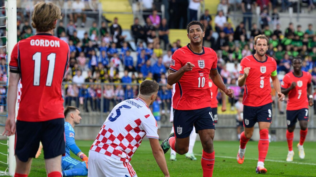 Anthony Gordon, Jude Bellingham, Harry Kane and Bukayo Saka were all on target for England in a 7-0 Nations League win over Croatia