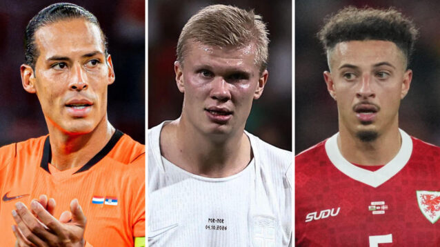 Virgil van Dijk, Ethan Ampadu and Erling Haaland.