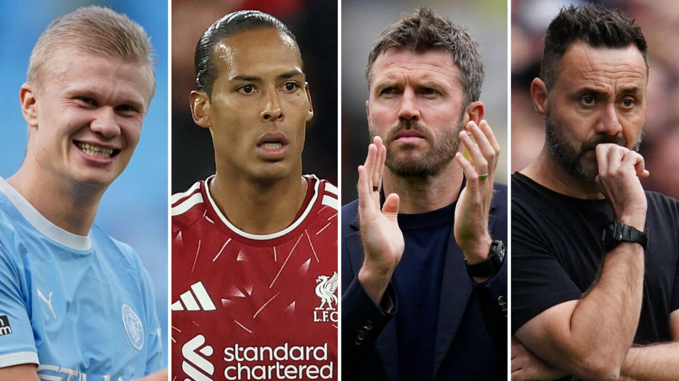 Erling Haaland, Virgil van Dijk, Michael Carrick and Roberto De Zerbi.