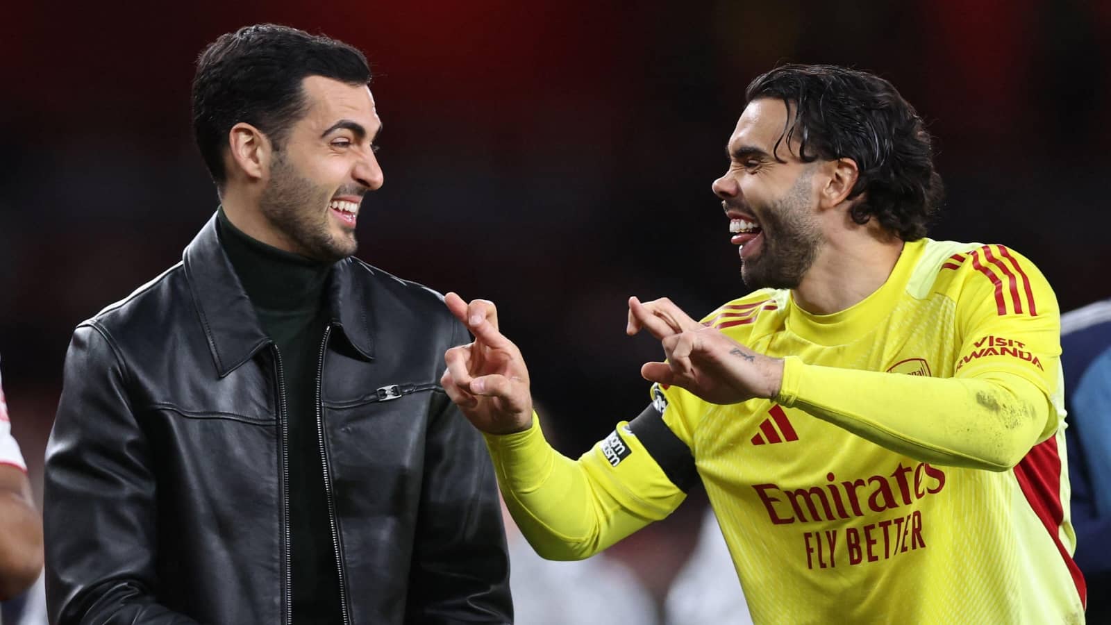 arsenal pair mikel merino david raya