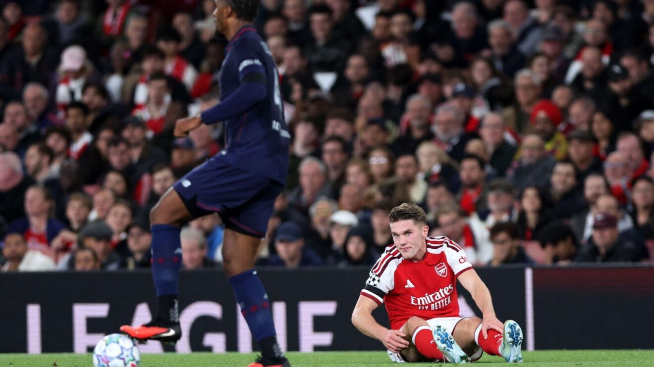 Viktor Gyokeres in Champions League action for Arsenal against Lille