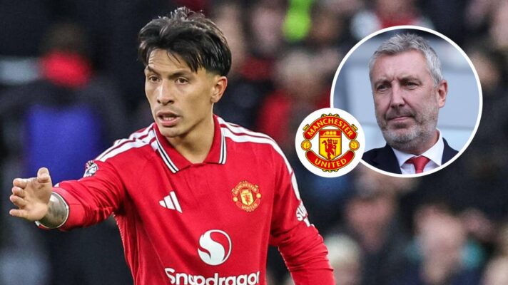 Lisandro Martinez, Manchester United badge and Jason Wilcox - copyright TEAMtalk