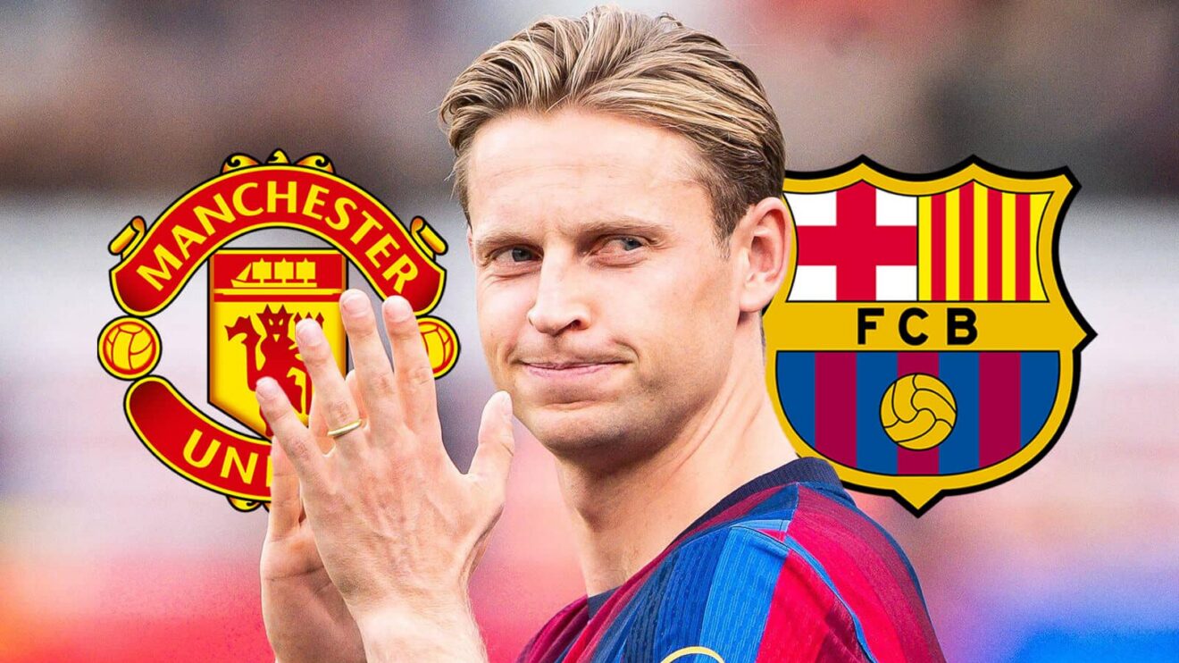 Manchester Joined badge, Frenkie de Jong and Barcelona badge - copyright F365