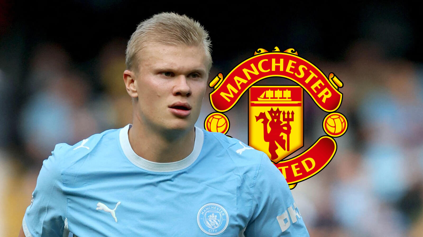 F365 Erling Haaland with Man utd badge 1