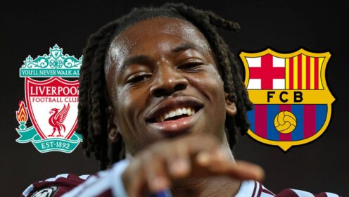 Johan Manzambi reacts after learning Liverpool and Barcelona want to sign him