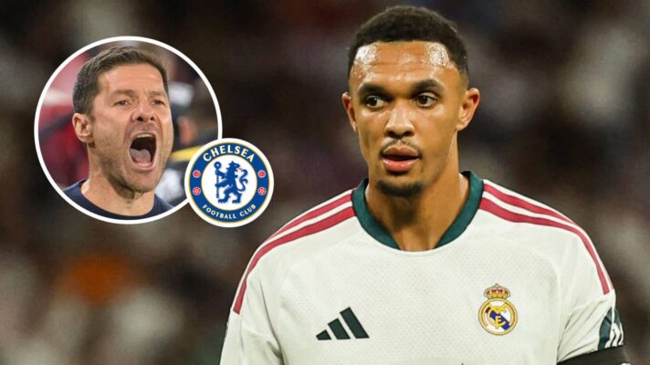 Real Madrid right-back Trent Alexander-Arnold, Chelsea manager Xabi Alonso