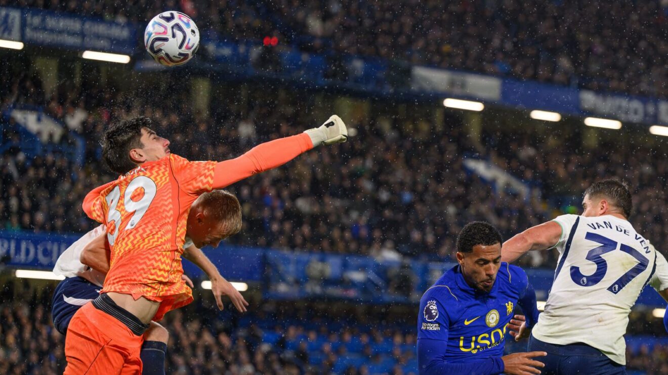 Mike Penders punches the ball into his own net as Chelsea lose 2-0 to Tottenham