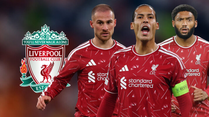 Liverpool trio Virgil van Dijk, Joe Gomez and Alexis Mac Allister