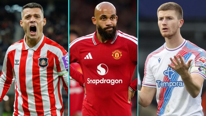 Granit Xhaka, Bryan Mbeumo and Adam Wharton