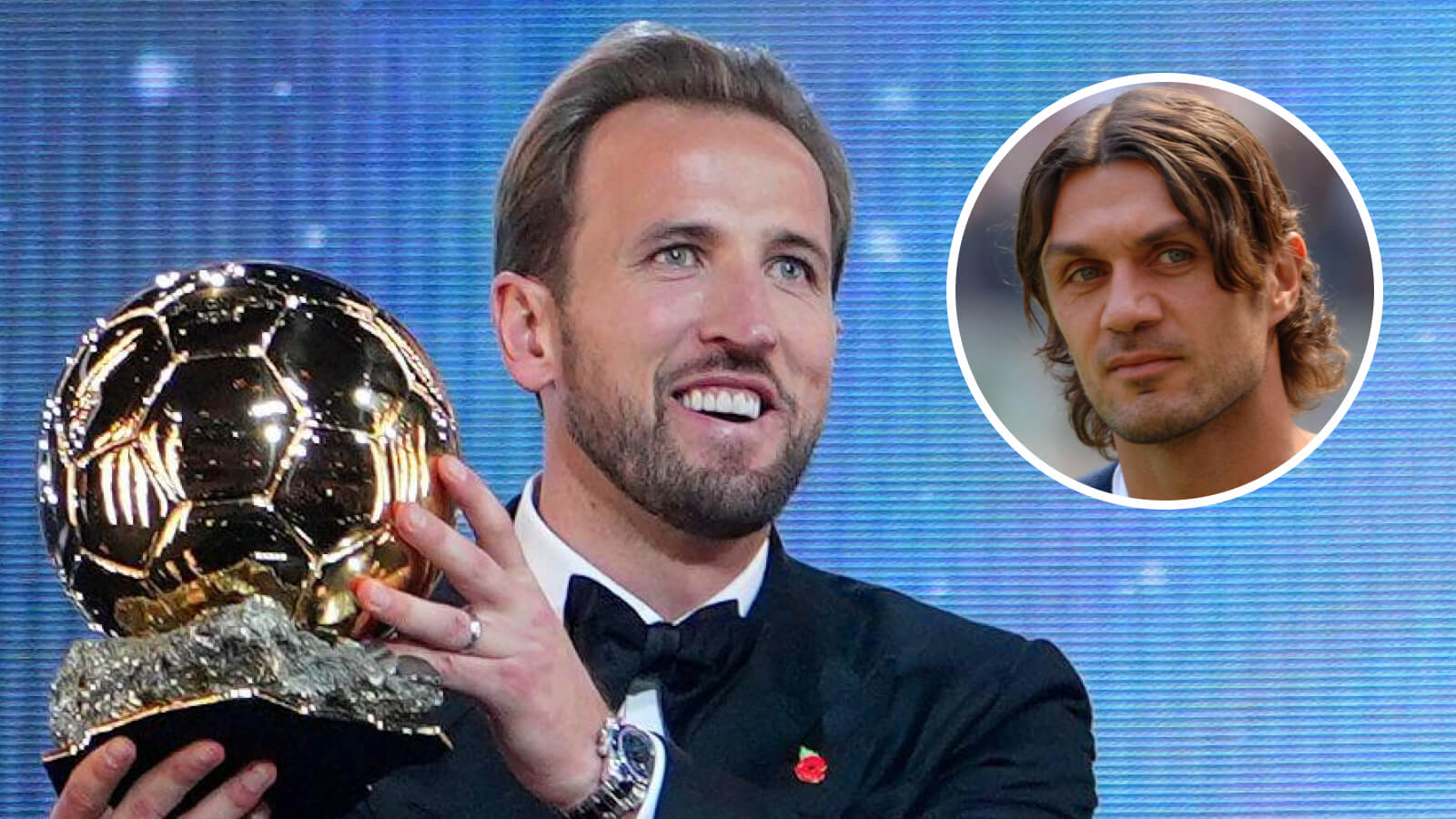 Two Images Collage Harry Kane Paolo Maldini